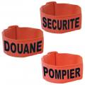 Brassard fluo orange securite pompiers douane